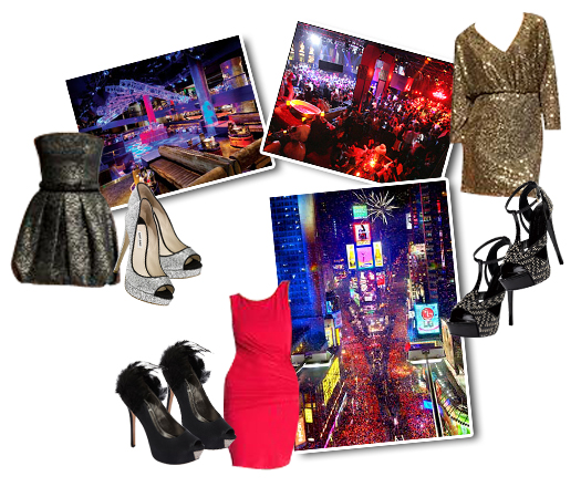 Photo montage layout for CAbi Canary's New Year's Eve Party blog edition
