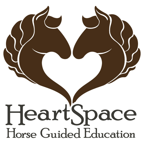 HeartSpace Horse Guided Education logo by Steph Calvert of Hearts and Laserbeams