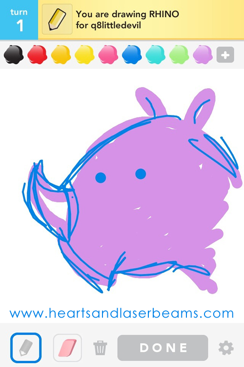 draw something rhino by hearts and laserbeams