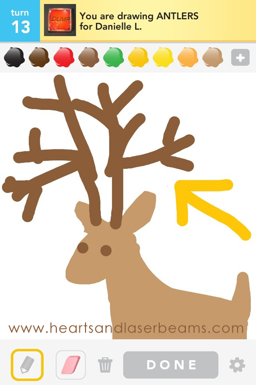 draw something antlers by hearts and laserbeams