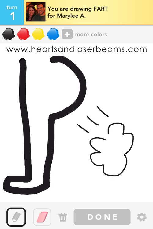 draw something fart by hearts and laserbeams