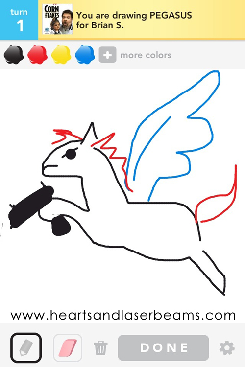 draw something pegasus by hearts and laserbeams