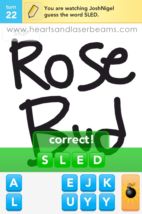 draw something rosebud by hearts and laserbeams