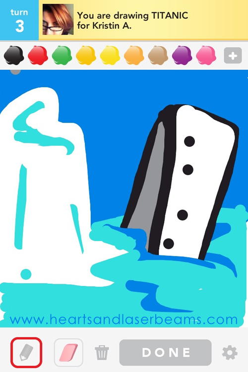 draw something titanic by hearts and laserbeams