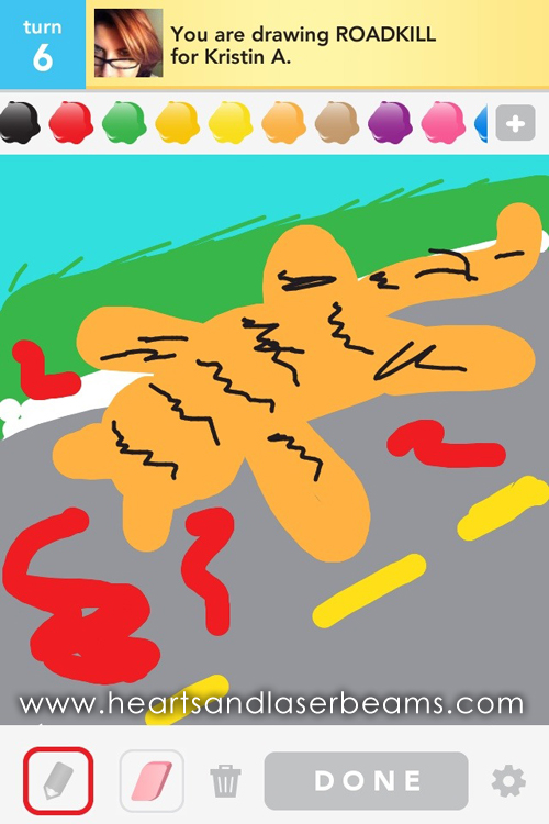 draw something Roadkill by hearts and laserbeams