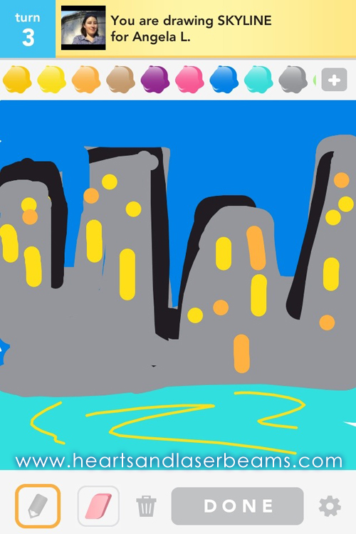 draw something skyline by hearts and laserbeams