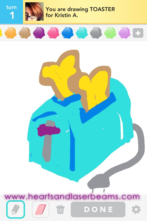 draw something toaster by hearts and laserbeams