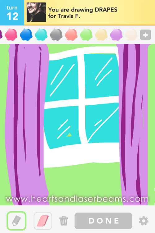draw something drapes by hearts and laserbeams