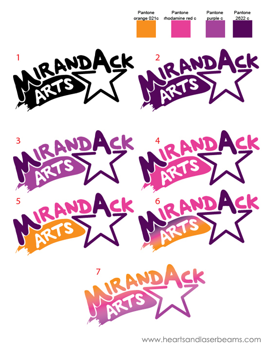 MirandAck Arts shooting star logo design