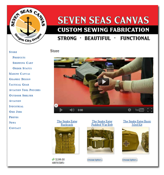 Seven Seas Canvas Shopping Cart Integration