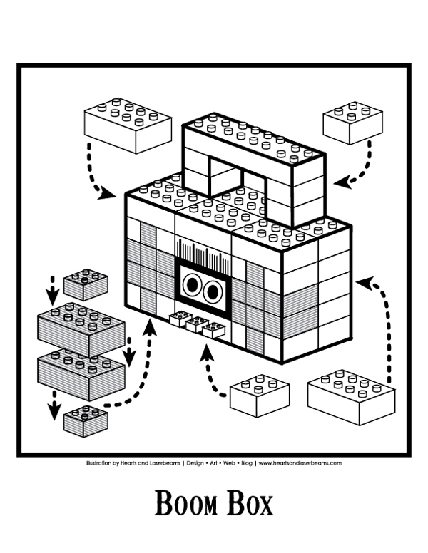 Lego Birthday Party - Boom Box Diagram