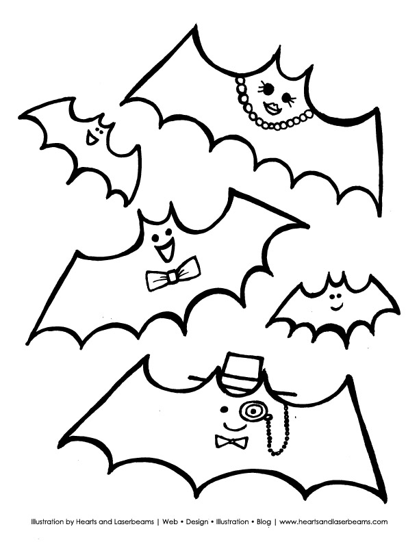 Free Halloween Printable Fancy Bats by Hearts and Laserbeams