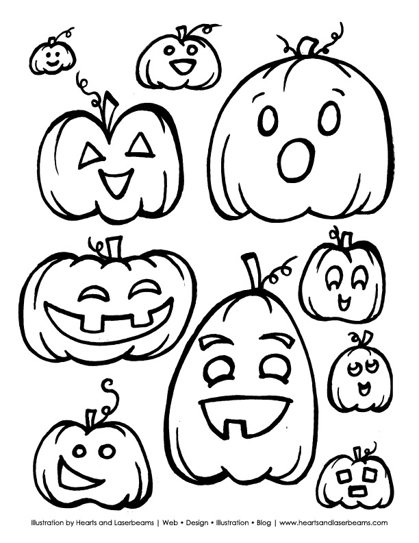 Free Halloween Printable Pumpkins and Jack o Lanterns from Hearts and Laserbeams