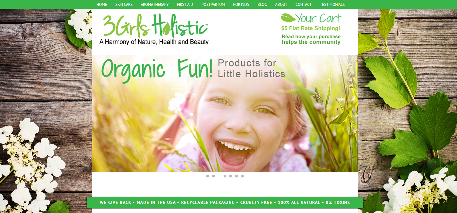 Our latest responsive web design project for 3 Girls Holistic